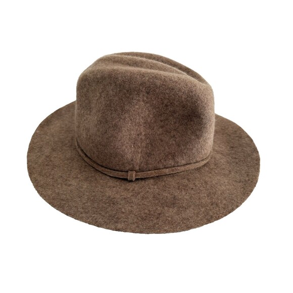 J Crew  100% Wool Fedora Hat Women Size M - L Camel 3" Brim Boho New - Picture 1 of 8